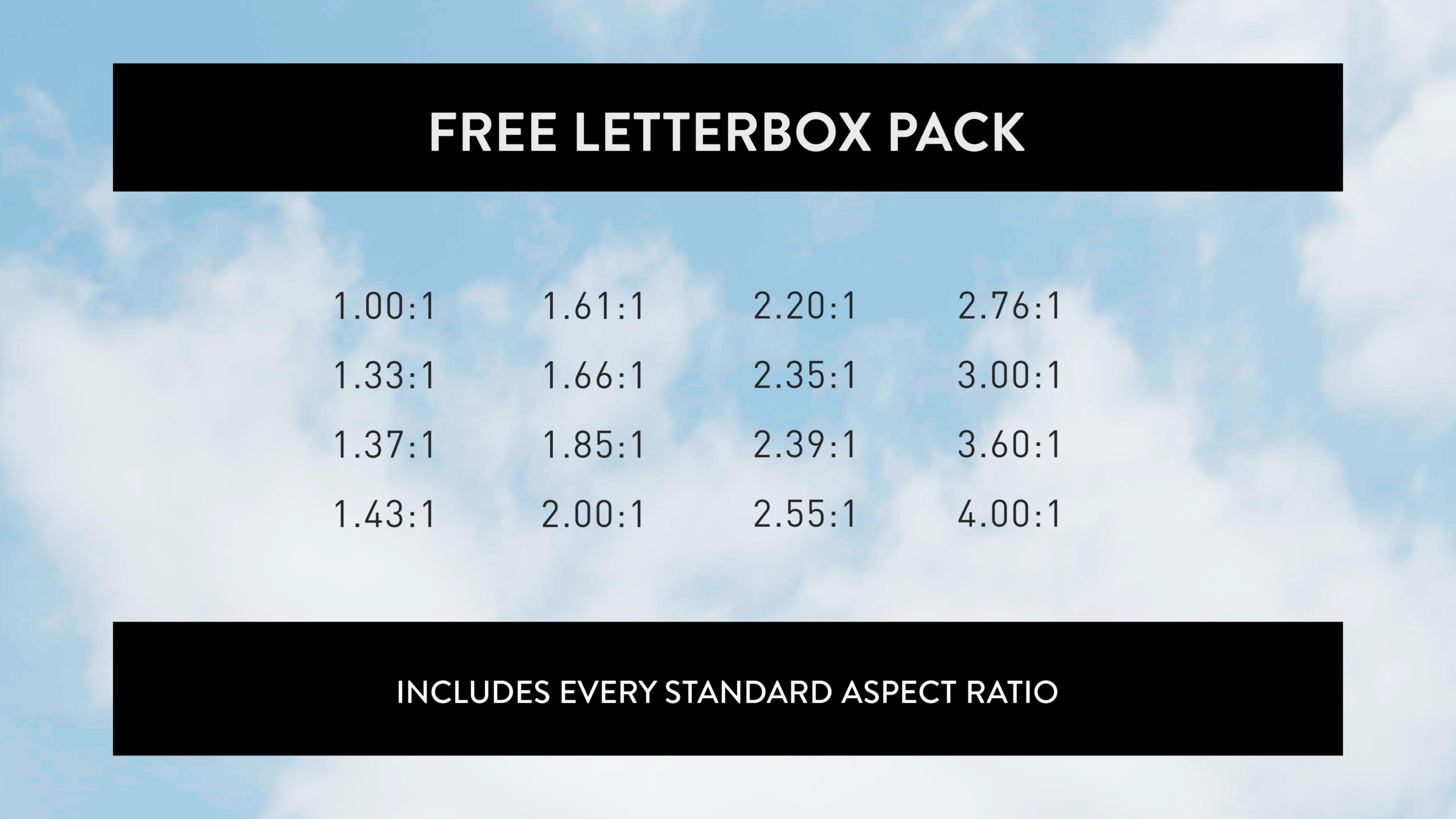 Download The Best Free Professional Letterbox Templates In Every Aspect Ratio For Premiere Fcpx Resolve More Right Here Noam Kroll